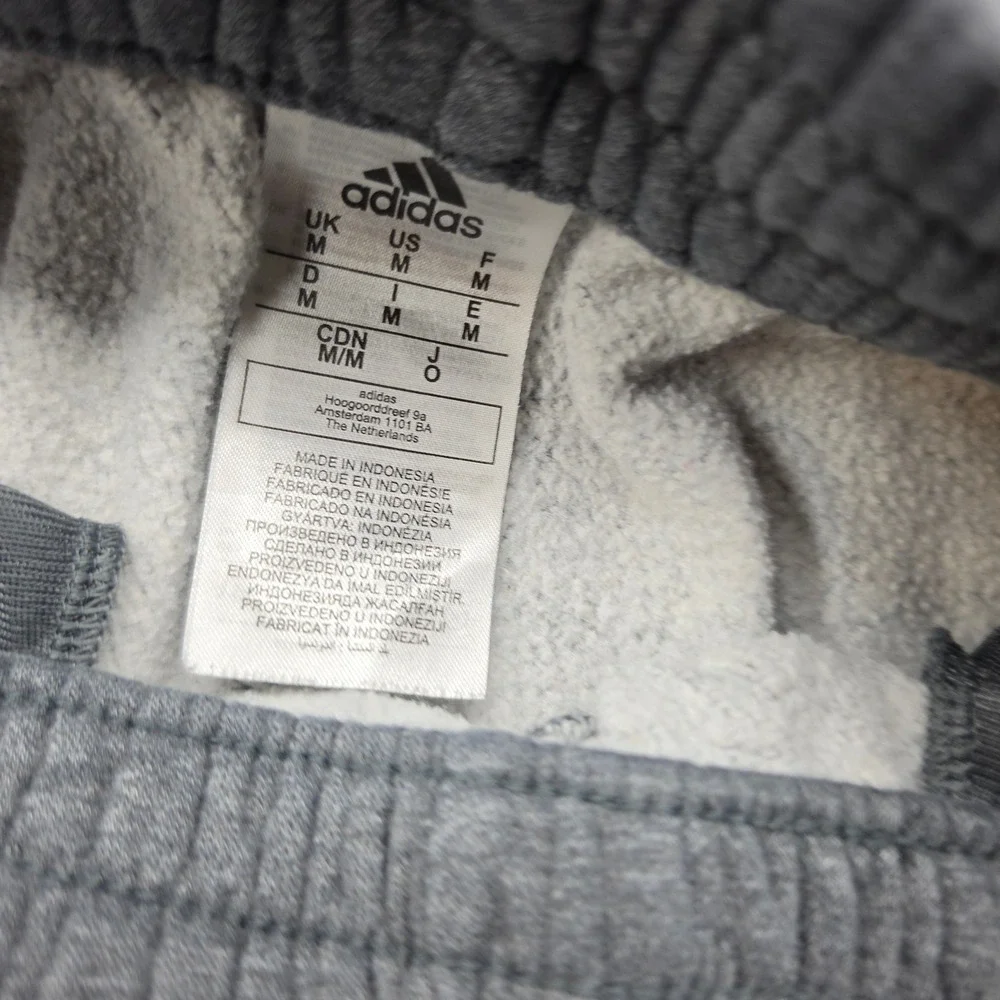Adidas Mens Essentials Fleece Joggers Grey 3-Stripe Sweatpants Size M